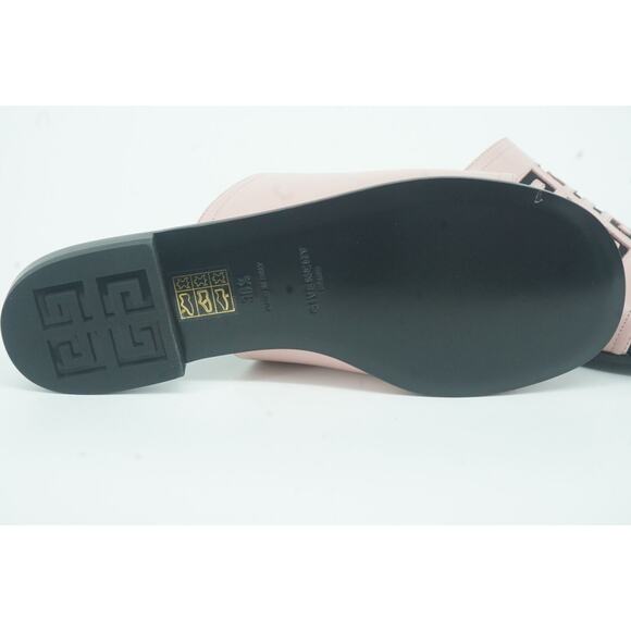 Givenchy 4G Pink Black Logo Flat Mule Slide Sandals SZ 36.5 NIB $825 - Picture 10 of 12